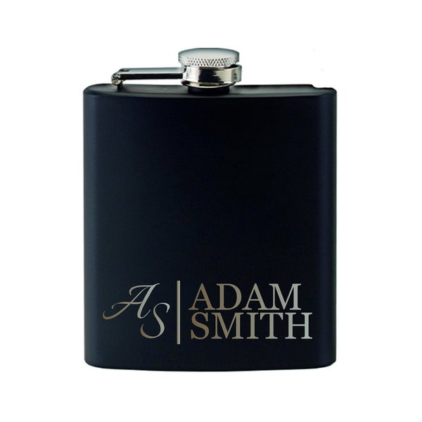 Personalised Engraved Hip Flask | Choice of Colours | Groomsmans, Anniversary, Birthday, Christmas Gift | Choose Your Own Message
