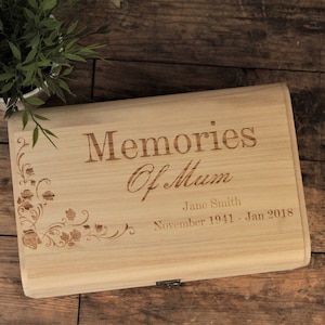 Personalised Memorial Box | Memories Of A Loved One | Memorial and Remembrance Box | Personalise With Your Own Message | Loss Remembrance