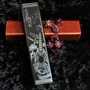 Bard's Chorus Luxury PU Leather Dice Box | Dungeons and Dragons | DND | Tabletop Gaming | Dice Vault | Hand Made Wooden Box | Dice Cutout