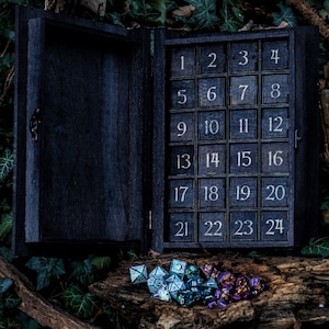 Engraved Dice Advent Calendar For Dungeons and Dragons, Tabletop Gaming and Table Top Roleplay Fans