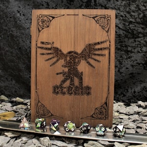 Cleric Book D&D Dice Box: Wooden Roll Tray, Tabletop Gaming Storage