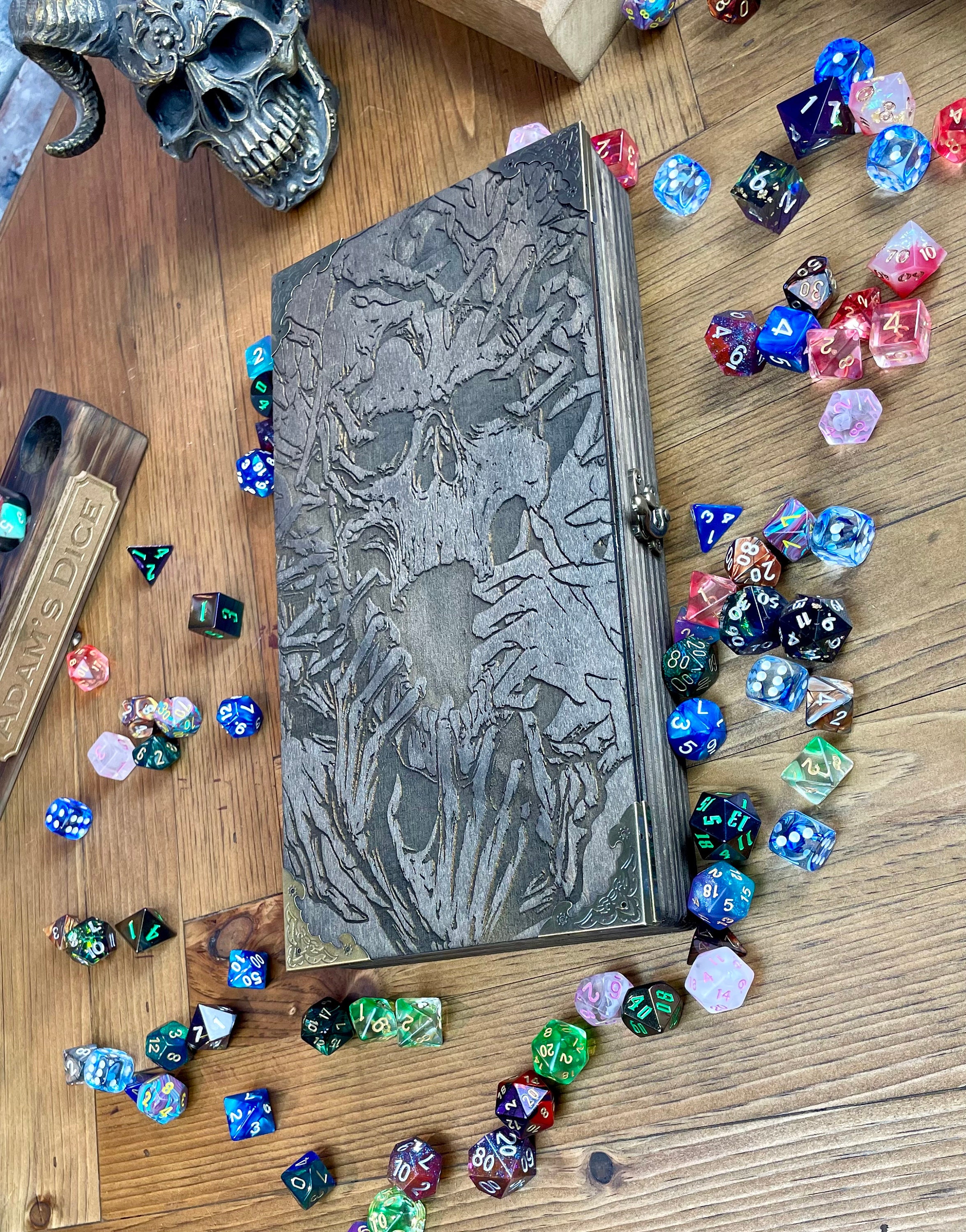 Necromancer's Vault Dice Box: Wooden RPG Storage & Roll Tray - Etsy