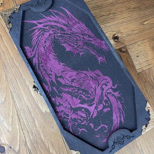 Dragon Luxury Dice Box | D&D Dice Box | Roll Tray | Tabletop Gaming | Wooden Dice and Accessory Storage | Dungeon and Dragons| RPG