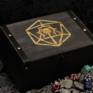 Engraved Cleric Dice Box: Solid Wood D&D Dice Vault
