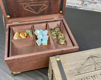 Personalized Engraved Dice Box with Lift-Out Tray: D&D, TTRPG Storage