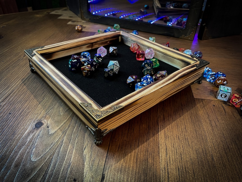 Dragons breath solid wood charred roll tray | DND Accessory | For Dungeons and Dragons, Tabletop Gaming
