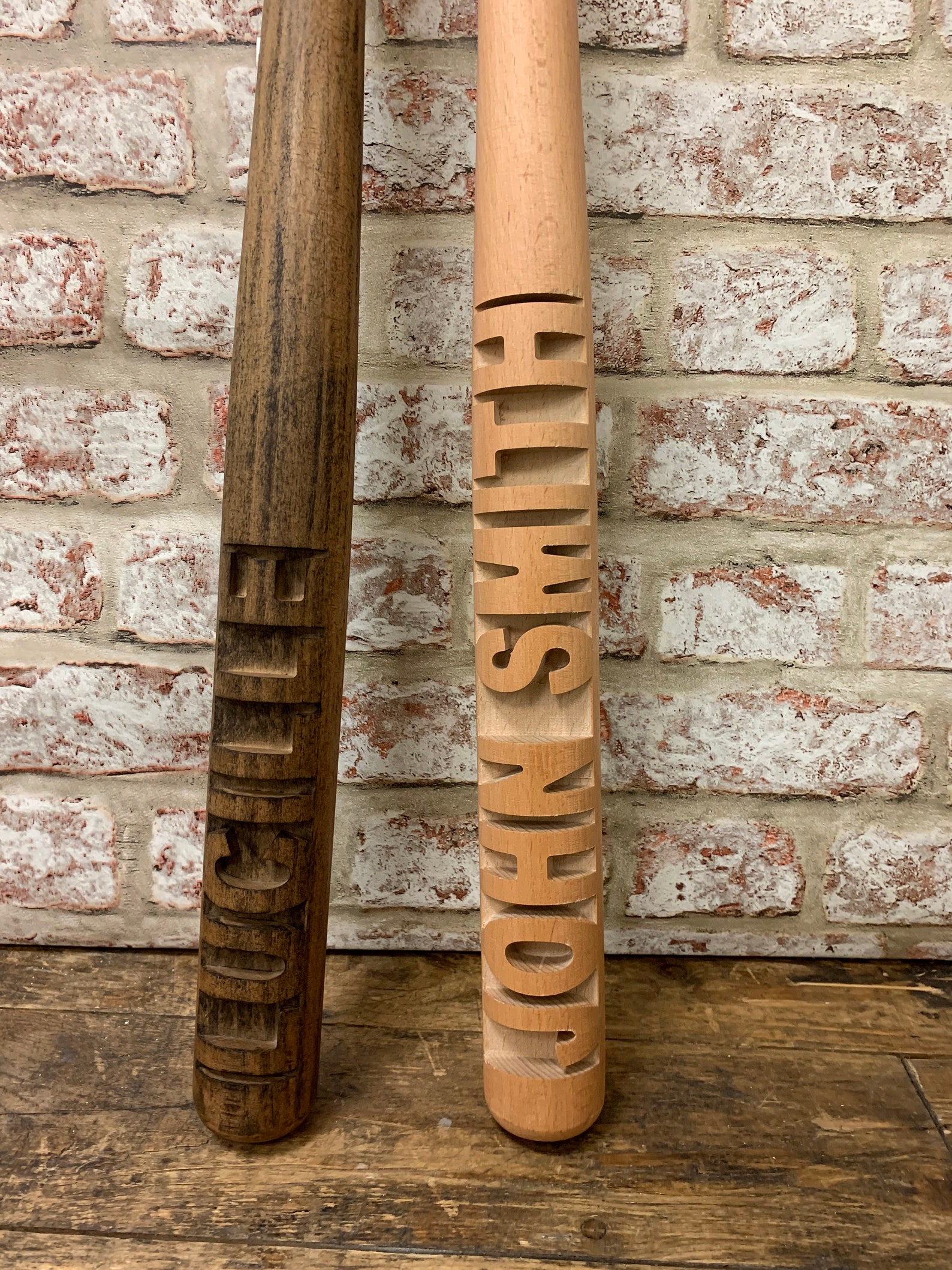 Personalised Carved Wooden Baseball Bat Gift For Him Etsy.de