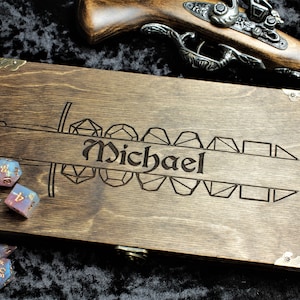 The Dice Sword Personalised D&D Dice Box | Dnd Dice Vault | Roll Tray | Tabletop Gaming |Dice and Accessory Storage | Dungeon and Dragons