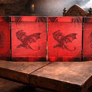 Personalized Wooden Dungeon Master Screen: Folding 4-Panel GM Screen