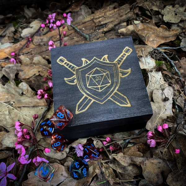 Solid wood dice box | dnd | tabletop gaming | dungeons and dragons | rpg | dice storage | dice vault | ttrpg | D&D | Dice Storage Box