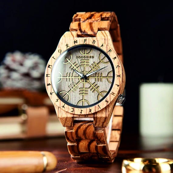 Olivenholz Zeitholz Uhr Holzuhr Gravieren Lassen Nordische