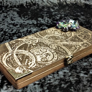 The Mystic Arts Luxury Dice Box | D&D Dice Box | Roll Tray | Tabletop Gaming | Wooden Dice and Accessory Storage | Dungeon and Dragons| RPG