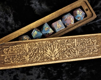 Luxury Solid Walnut Dragon Dice Box | Dungeons and Dragons | DND | D&D | Tabletop Gaming | Dice Vault | Hand Made | RPG | Dice Vault | D20