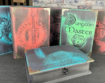 Book Dice Box and Rolling Tray | Personalized D&D Gaming Vault