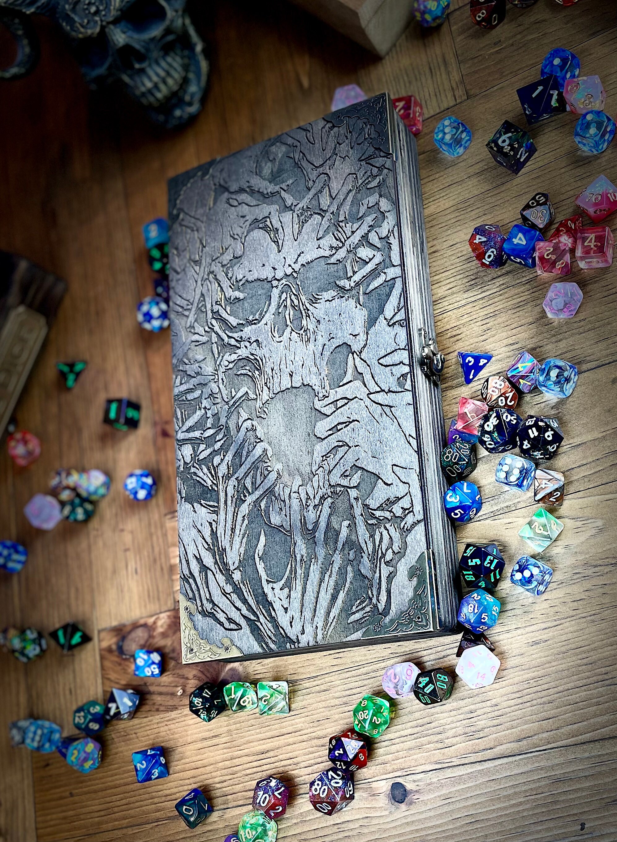 Necromancer's Vault Dice Box: Wooden RPG Storage & Roll Tray - Etsy
