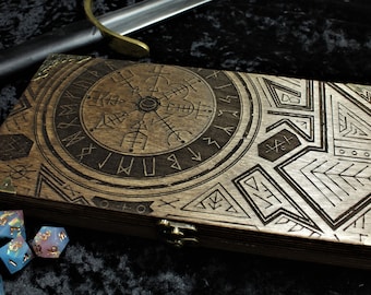 Viking Vault Würfelbox aus Holz | D&D Rollenspiel Tabletop Gaming
