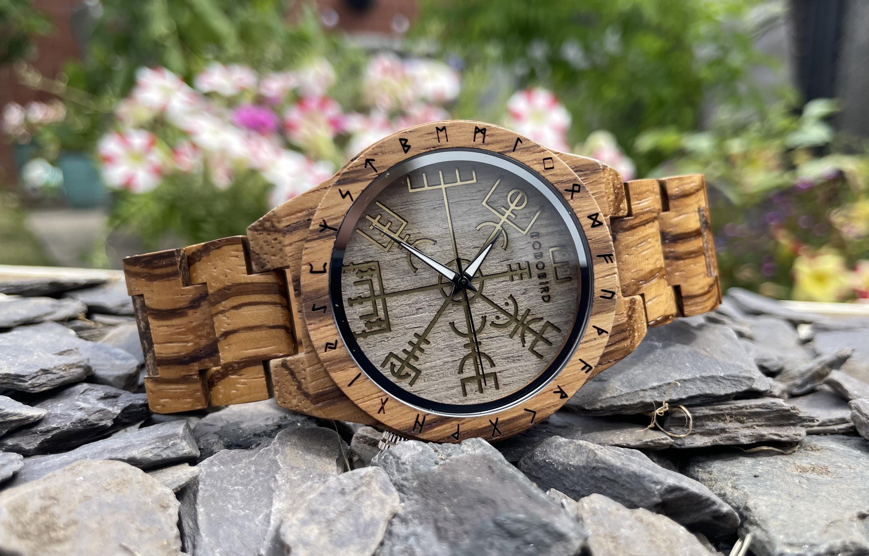 Holzuhr Uhr HÃ¶henmesser Damen Holzkern Armband Wanduhr Holzkern