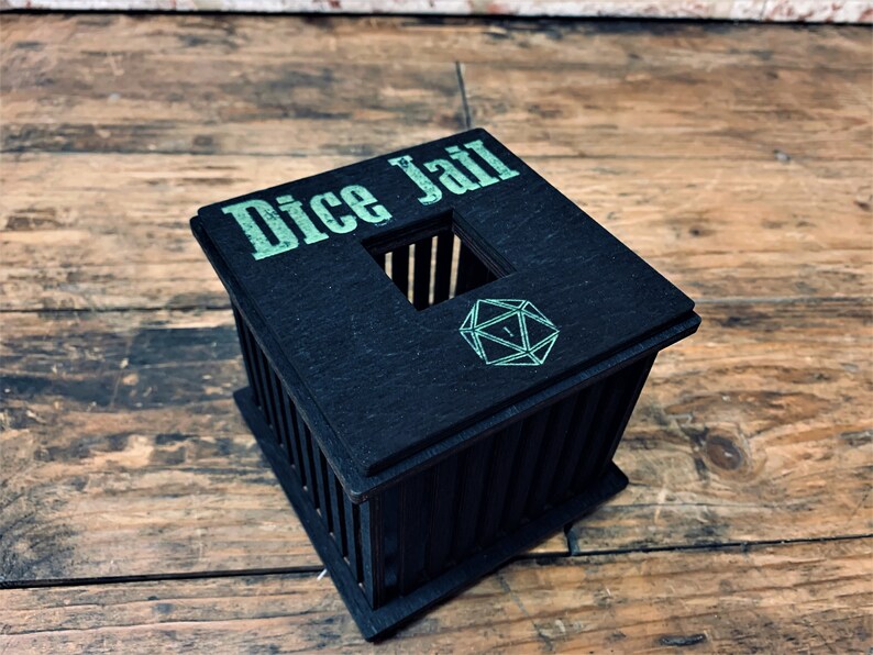 Black Wooden Dice Jail Personalised DND Accessory Fun Etsy UK