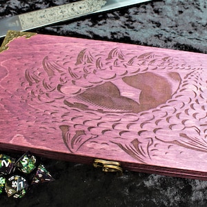 Dragon&#39;s Eye Dice Box: Birch RPG Gaming Storage & Roll Tray