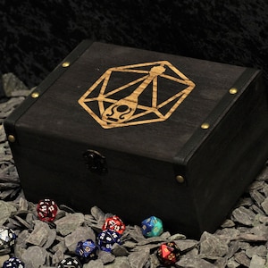 Personalized Bard D&D Dice Box: Engraved Wooden Dice Vault