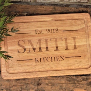 Personalised Chopping / Serving Board - Name and Est Date | Family Gift | Engraved Chopping Board | Housewarming Gift Idea | Unique Gift