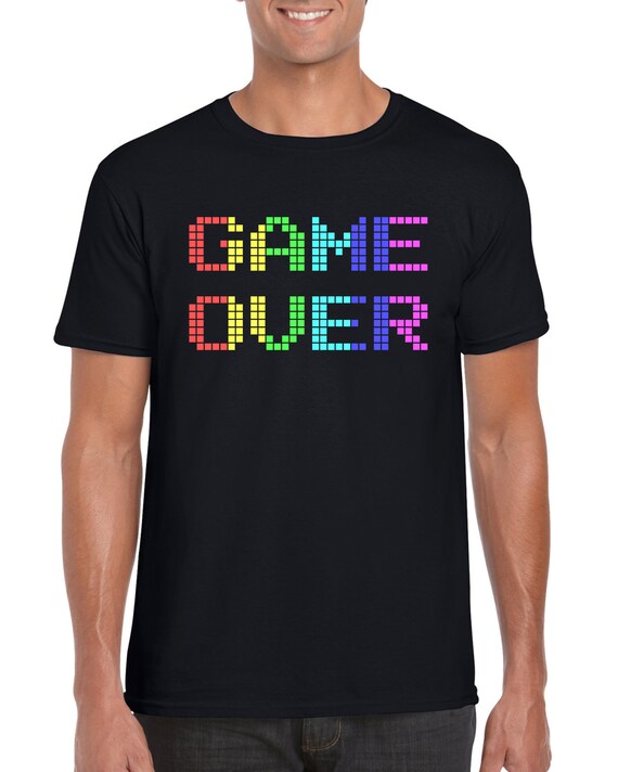 Game Over Retro Pixel Style Gamer Cotton T-shirt Choice of | Etsy