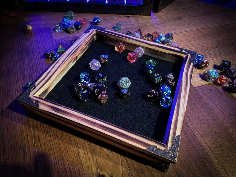 Dragons breath solid wood charred roll tray | DND Accessory | For Dungeons and Dragons, Tabletop Gaming