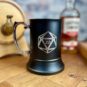 Engraved Personalised Metal Tankard | Dungeons and Dragons | DND Gift | D&D | Tabletop Gaming Accessory | RPG | TTRPG | Unique Gift Idea