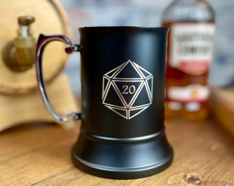 Engraved Personalised Metal Tankard | Dungeons and Dragons | DND Gift | D&D | Tabletop Gaming Accessory | RPG | TTRPG | Unique Gift Idea