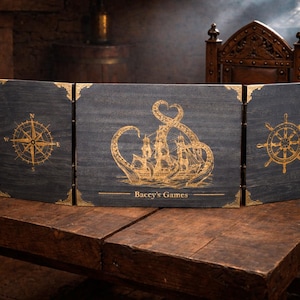 Personalized Nautical Dungeon Master Screen: Handmade Wooden D&D RPG GM Screen