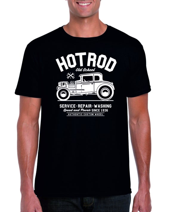 Hotrod Vintage Car Design 100% Cotton T-shirt | Etsy