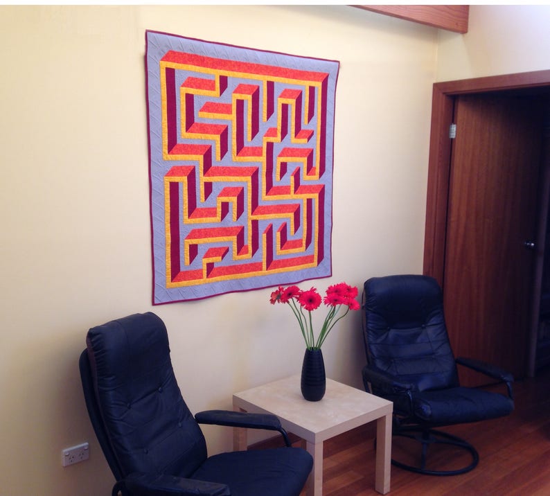 Wall 3D Maze / Labyrinth Quilt Pattern PDF Hidden Paths image 3