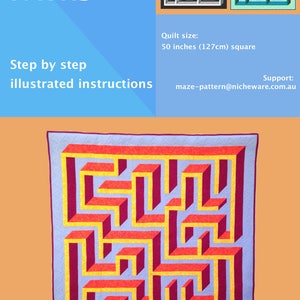 Wand 3D Labyrinth / Labyrinth Quilt Anleitung PDF Hidden Paths Bild 5