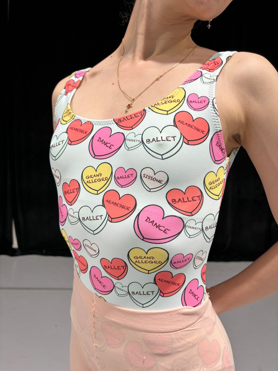 Custom Inked Sweetheart Leotard with Cuff Sleeve and Triangle Back - Hologram