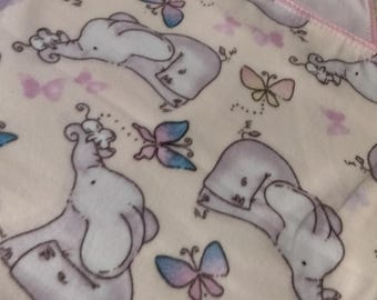 Pink Elephant Toddler Fleece Blanket