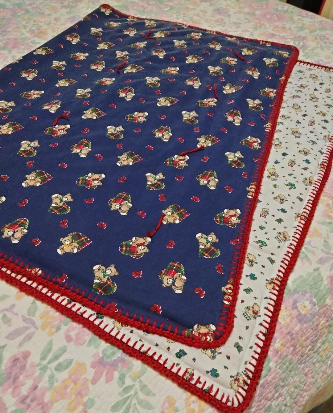 Teddy Bear Toddler Bed Blanket Etsy