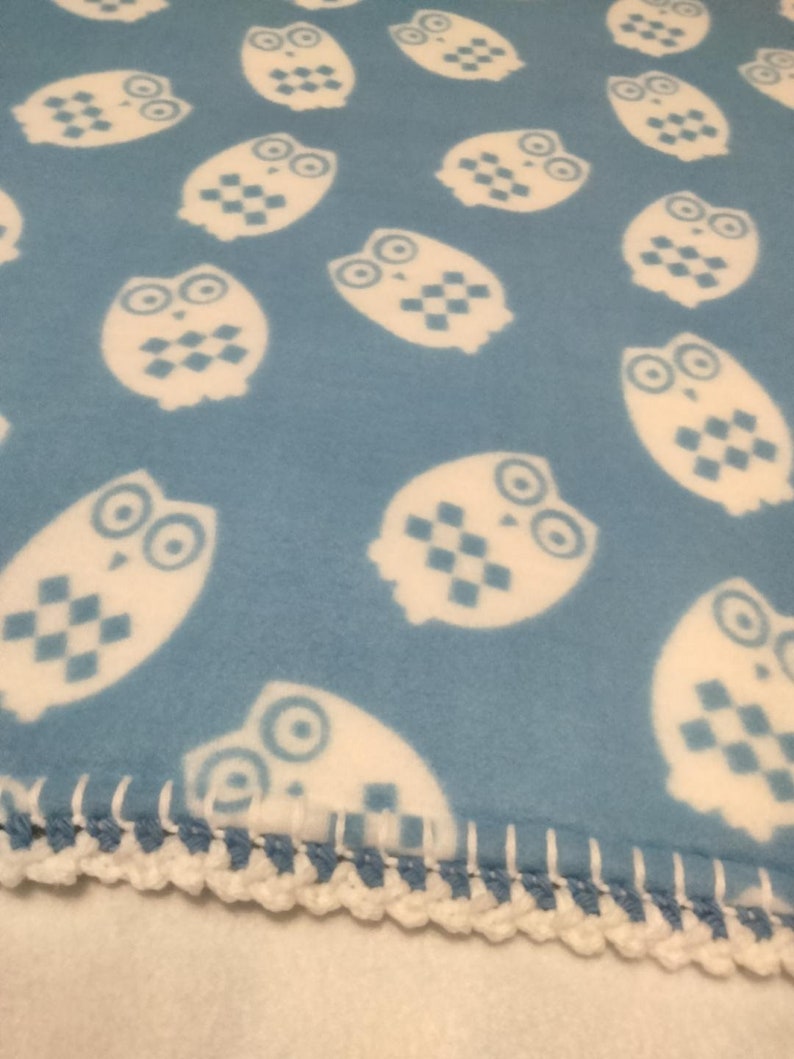 Blue and White Fleece Baby Blanket Etsy