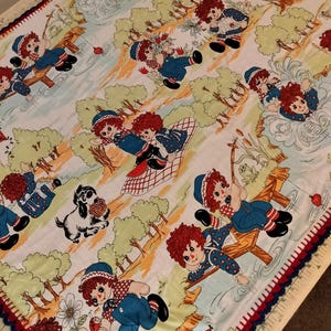 Red, White and Blue Raggedy Ann and Andy Baby/Toddler Blanket