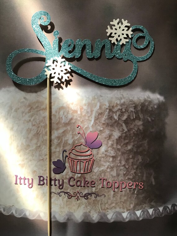 Frozen Snowflake Glitter Card Stock Cake Topper Personalised Etsy