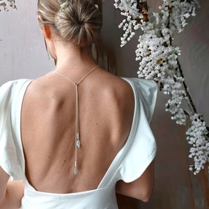 Backless wedding jewelry - removable back jewelry - double chain.