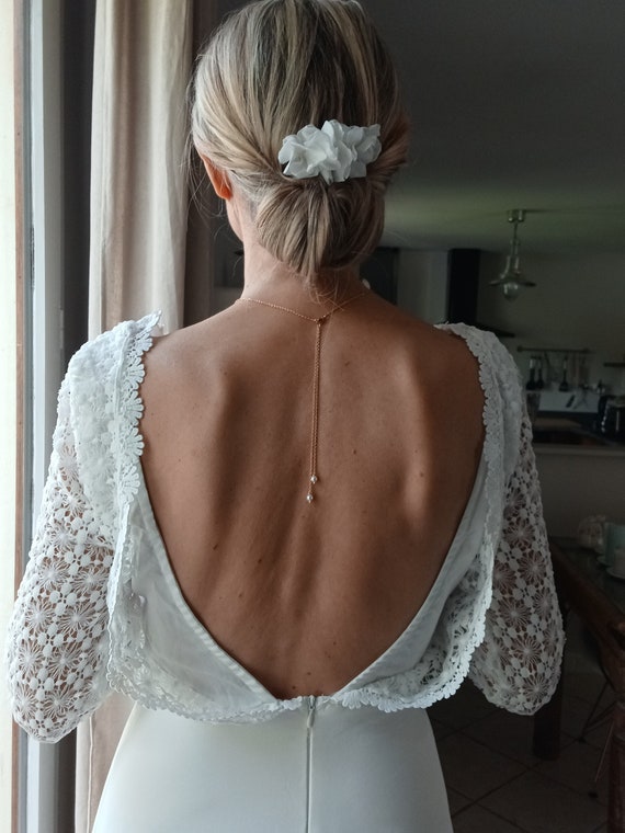 strapless open back dress Crystal Wedding Dress Back Jewelry