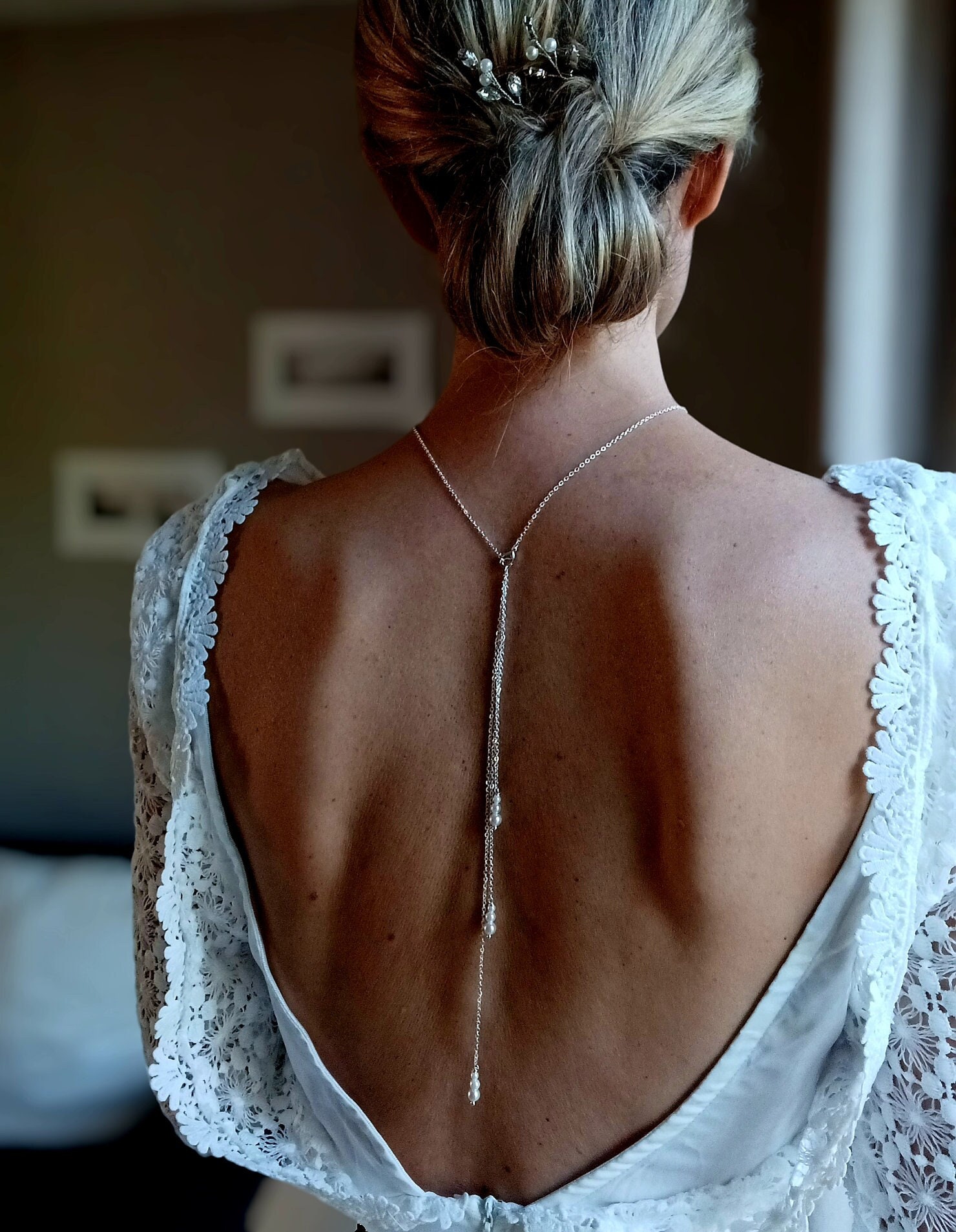 back chain for backless dress Diamond Open Back Chain Dress