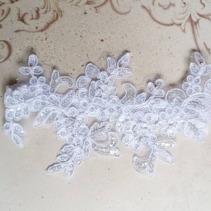 APOLLINE White lace garter with rhinestones chic and trendy wedding image 8