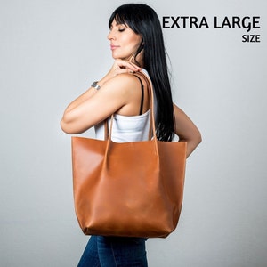Damen Umhängetasche, Leder Einkaufstasche, Tote Ledertasche, Leder Einkaufstasche, extra große Einkaufstasche, Schulter Frau Tasche, Karamell Leder Tote