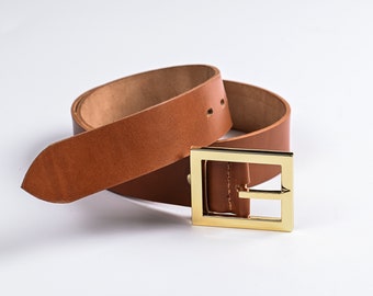 Cognac belt, Leather belt, Black belt, Belt for women