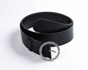 Black belt, Leather belt, Belt for women, Wide belt