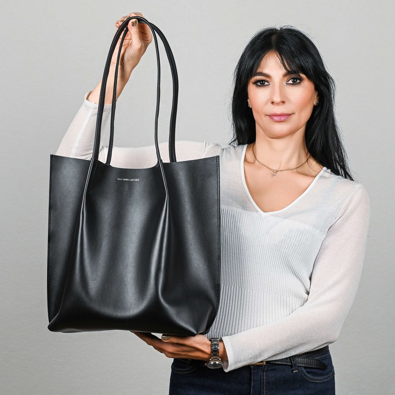 Shoulder Bag, Tote leather bag, White leather bag, Caramel leather bag, Black leather bag, Cognac leather bag, Beige leather bag, Mini bag image 9