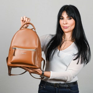 Karamell Rucksack, Leder Rucksack, Frauen Rucksack, Beige Rucksack, Schwarzer Rucksack, Weißer Rucksack, Cognac Rucksack, Geschenk für sie
