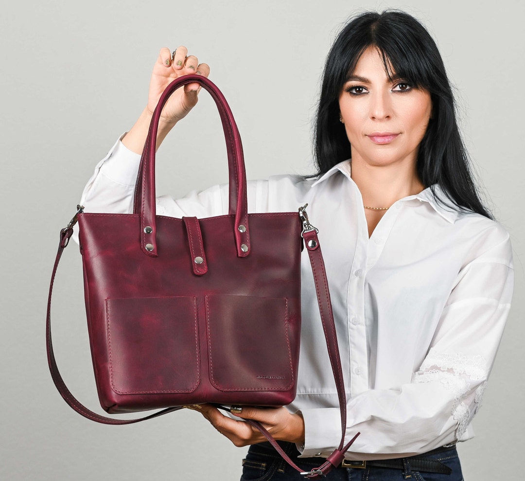 bag-with-zipper-burgundy-leather-bag-medium-tote-bag-shoulder-bag