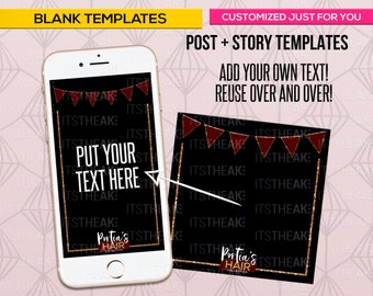 premade blank social media templates add your own text etsy blank social story template